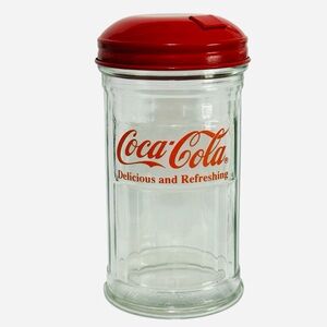 Vintage Coca Cola Glass Sugar Shaker Dispenser 1992 Coke Collectible